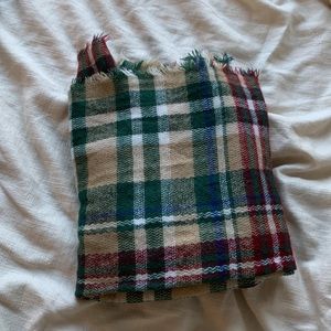 Plaid blanket scarf